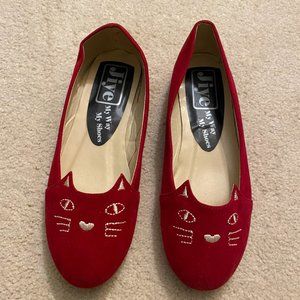 Red Women's Cat Flats